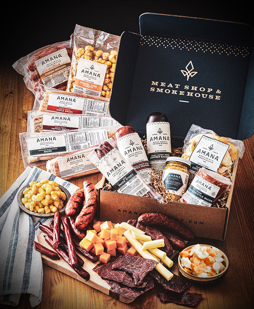 Amana Meat Shop gift box with various product