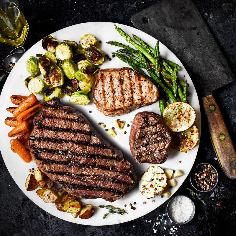 midwest classics bundle on a white plate with vegetables