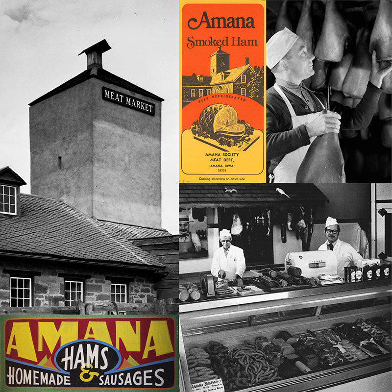 historical pictures of the Amana meat shop