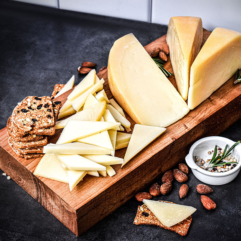 frisian farms gouda package on a wooden block